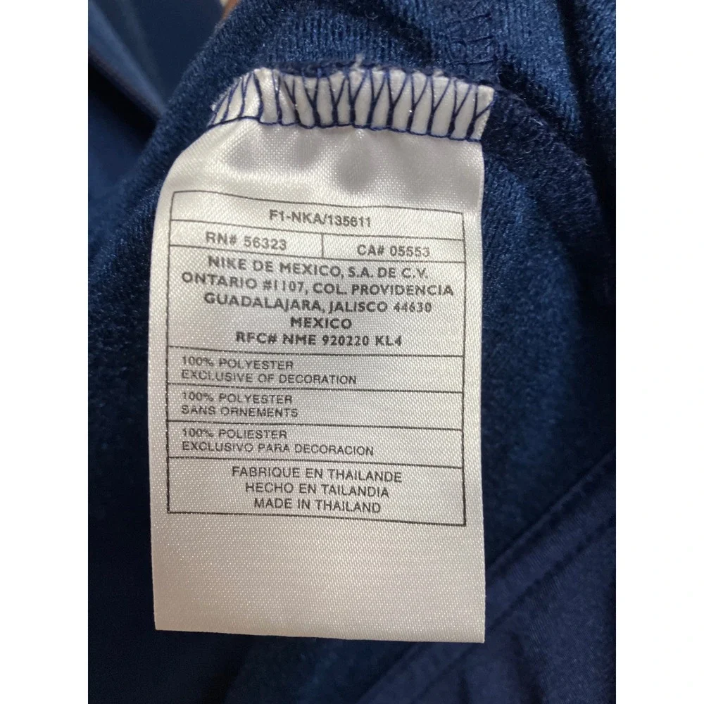 Nike Track Jacket Mens M Navy Blue Excellent Full Zip Stripe Swoosh F1-NKA